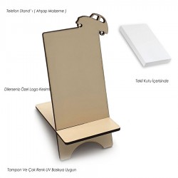 Ahşap Telefon Standı Araba - Krem - 022