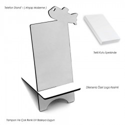 Ahşap Telefon Standı Uçak - Beyaz - 027