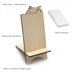 Ahşap Telefon Standı Motosiklet - Krem - 043