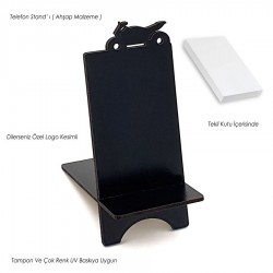 Ahşap Telefon Standı Motosiklet - Siyah - 044