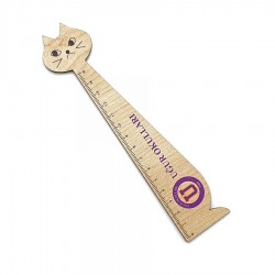 Ahşap Kedi Cetvel - 15 cm -005