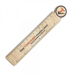 Ahşap Yuvarlak Baskı Alanlı Cetvel 15-cm-006