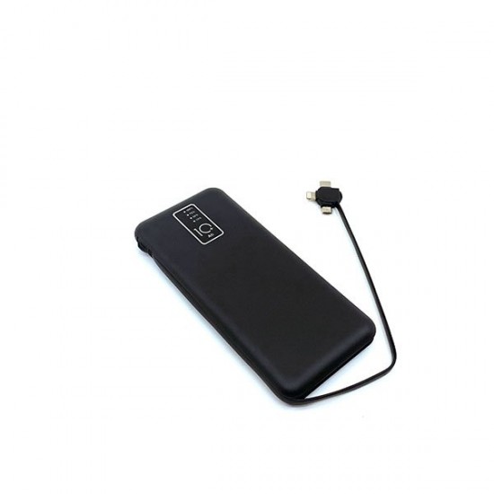 10000 mAh Powerbank (Dahili Kablolu) K420 Siyah 10000 mAh Powerbank (Dahili Kablolu) K420 Siyah