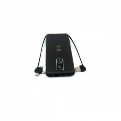 10000 mAh Wireless Powerbank (Dahili Kablolu) K410 Siyah