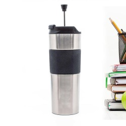 French Press Çelik Termos 500ml Gümüş 5554