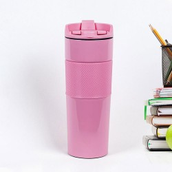 French Press Çelik Termos 500ml Pembe 5554