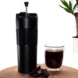 French Press Çelik Termos 500ml Siyah 5554