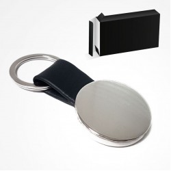 Yuvarlak Derili Metal Anahtarlık 04