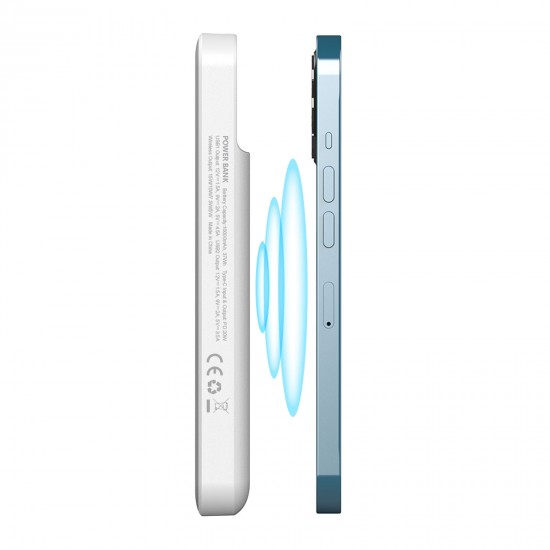 ÜZÜMLÜ 10.000 MAH BEYAZ WIRELESS POWERBANK, 233002