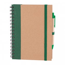 PURSAKLAR YEŞİL SPİRALLİ TARİHSİZ DEFTER (15X21 CM)