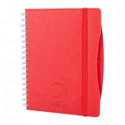 İVEDİK KIRMIZI SPİRALLİ TARİHLİ AJANDA (17X24 CM)