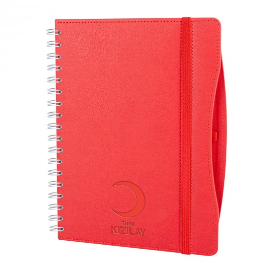 İVEDİK KIRMIZI SPİRALLİ TARİHLİ AJANDA (17X24 CM), 307404