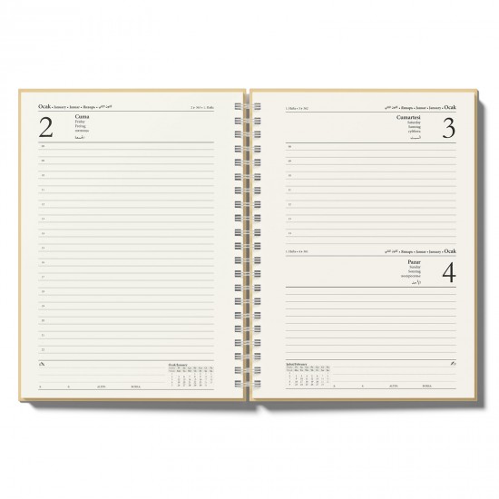 GÖLBAŞI KUŞE MUKAVVA SIVAMA SPİRALLİ AJANDA (20x28CM), 3084-20X28