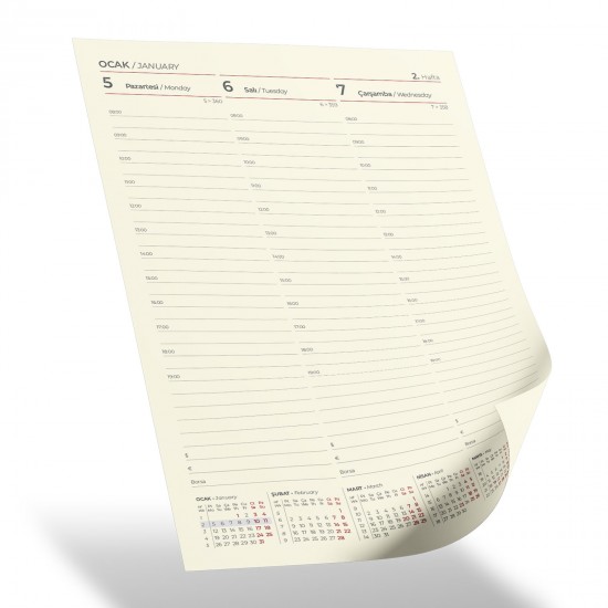 İNCİRLİ KIRMIZI TARİHLİ HAFTALIK AJANDA (20x28 CM), 309804