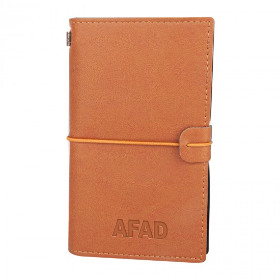 KUĞULU KAHVERENGİ TARİHSİZ DEFTER (11,5X20 CM), 310009