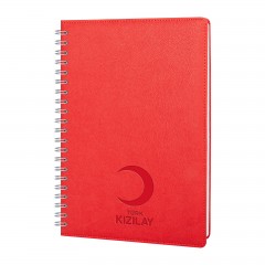 PLEVNE KIRMIZI KARELİ TARİHSİZ SPİRALLİ DEFTER (20x28 CM)