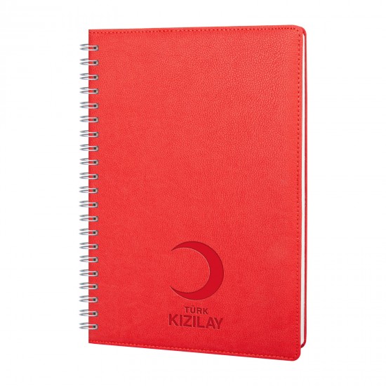 PLEVNE KIRMIZI KARELİ TARİHSİZ SPİRALLİ DEFTER (20x28 CM), 310604