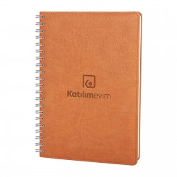 SUBAYEVLERİ KAHVERENGİ SPİRALLİ TARİHLİ HAFTALIK AJANDA (20x28 CM)