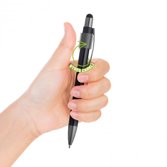 OLTU SİYAH STRES ÇARKLI METAL TÜKENMEZ KALEM, 405301