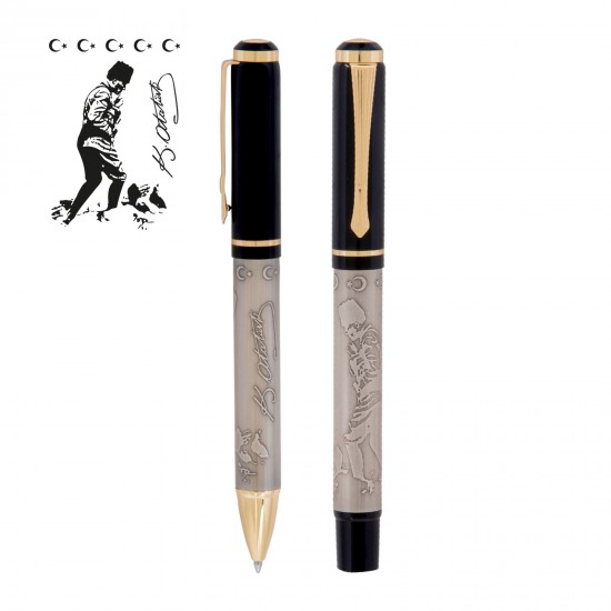 SİLOPİ ATATÜRK KABARTMALI İKİLİ KALEM SETİ, 4150AT