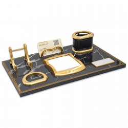 ASİL SİYAH-ALTIN MERMER DESENLİ MASA SETİ ASİL SİYAH-ALTIN MERMER DESENLİ MASA SETİ