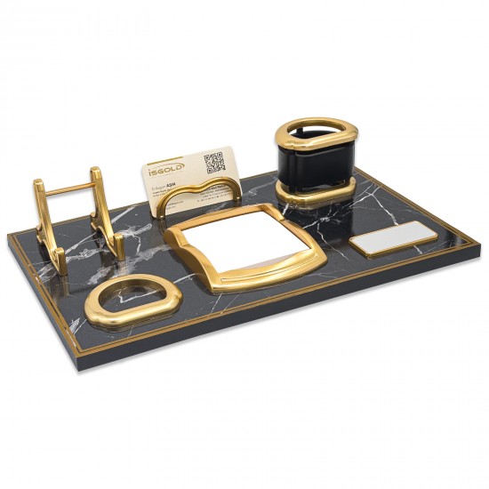 ASİL SİYAH-ALTIN MERMER DESENLİ MASA SETİ, 487833 ASİL SİYAH-ALTIN MERMER DESENLİ MASA SETİ, 487833