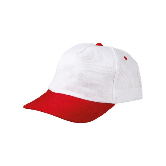 Yerli Üretim Polyester Şapka Beyaz-Kırmızı Yerli Üretim Polyester Şapka Beyaz-Kırmızı
