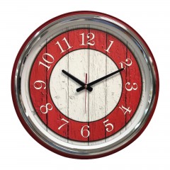 KİBELE201 KIRMIZI METAL KASA DUVAR SAATİ (505 MM)