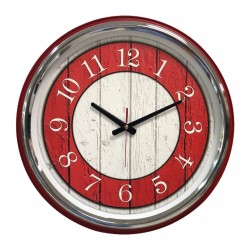 KİBELE201 KIRMIZI METAL KASA DUVAR SAATİ (505 MM)