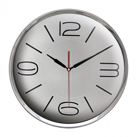 ATHENA305 GÜMÜŞ METAL ÇERÇEVE DUVAR SAATİ (360 MM), 5006120