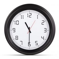 ATLAS SİYAH PLASTİK KASA DUVAR SAATİ (380MM)