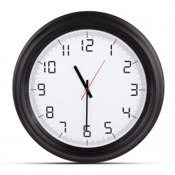 ATLAS SİYAH PLASTİK KASA DUVAR SAATİ (380MM)