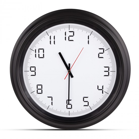 ATLAS SİYAH PLASTİK KASA DUVAR SAATİ (380MM), 5007101