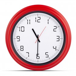 ATLAS KIRMIZI PLASTİK KASA DUVAR SAATİ (380MM)