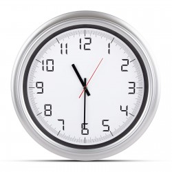 ATLAS GÜMÜŞ PLASTİK KASA DUVAR SAATİ (380MM)