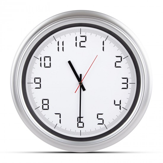 ATLAS GÜMÜŞ PLASTİK KASA DUVAR SAATİ (380MM), 5007120