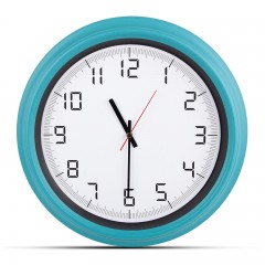 ATLAS TURKUAZ PLASTİK KASA DUVAR SAATİ (380MM)