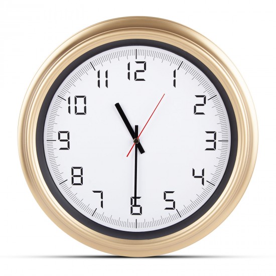 ATLAS ALTIN-BEYAZ PLASTİK KASA DUVAR SAATİ (380MM), 5007143