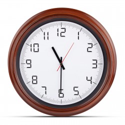 ATLAS AHŞAP-BEYAZ PLASTİK KASA DUVAR SAATİ (380MM)