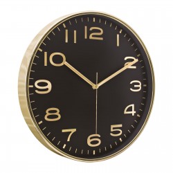 HADES406 SİYAH-ALTIN METALİZE ÇERÇEVE DUVAR SAATİ(380 MM)