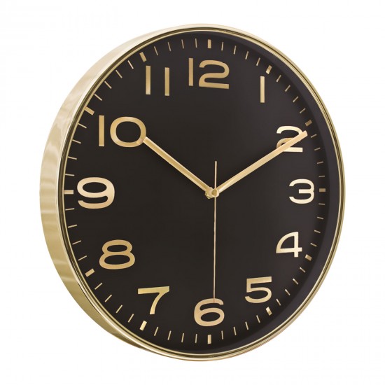 HADES406 SİYAH-ALTIN METALİZE ÇERÇEVE DUVAR SAATİ(380 MM), 5010133