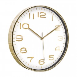 HADES406 ALTIN-BEYAZ METALİZE ÇERÇEVE DUVAR SAATİ(380 MM)