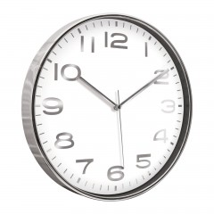 HADES406 BEYAZ-GÜMÜŞ METALİZE ÇERÇEVE DUVAR SAATİ(380 MM)