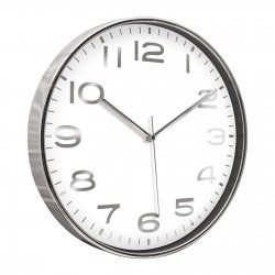 HADES406 BEYAZ-GÜMÜŞ METALİZE ÇERÇEVE DUVAR SAATİ(380 MM)