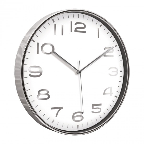 HADES406 BEYAZ-GÜMÜŞ METALİZE ÇERÇEVE DUVAR SAATİ(380 MM), 5010144