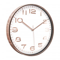 HADES406 BEYAZ-BAKIR METALİZE ÇERÇEVE DUVAR SAATİ(380 MM)