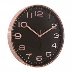 HADES406 SİYAH-BAKIR METALİZE ÇERÇEVE DUVAR SAATİ(380 MM)