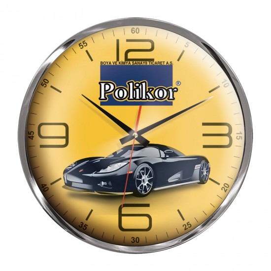 HEKTOR607 KROM METAL DUVAR SAATİ (350 MM), 5012120