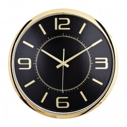 HELLEN404 SİYAH-ALTIN METALİZE ÇERÇEVE DUVAR SAATİ (420 MM)