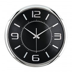 HELLEN404 SİYAH-GÜMÜŞ METALİZE ÇERÇEVE DUVAR SAATİ (420MM)